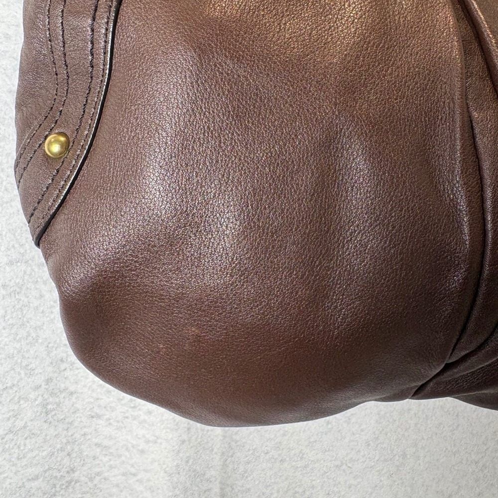 Banana Republic Brown Leather Slouchy Braided Hobo Shoulder Bag Y2K 2008 - Picture 8 of 12
